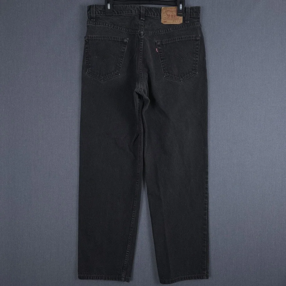 Vintage Levis 550 Relaxed Fit Jeans Mens 36x32 (Fits 33x31) Black Denim 90s